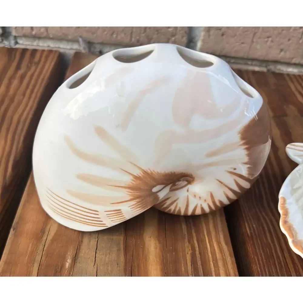 Tiger NAUTILUS SHELL Toothbrush Holder Better Homes & Gardens Beach Ocean Lot 2